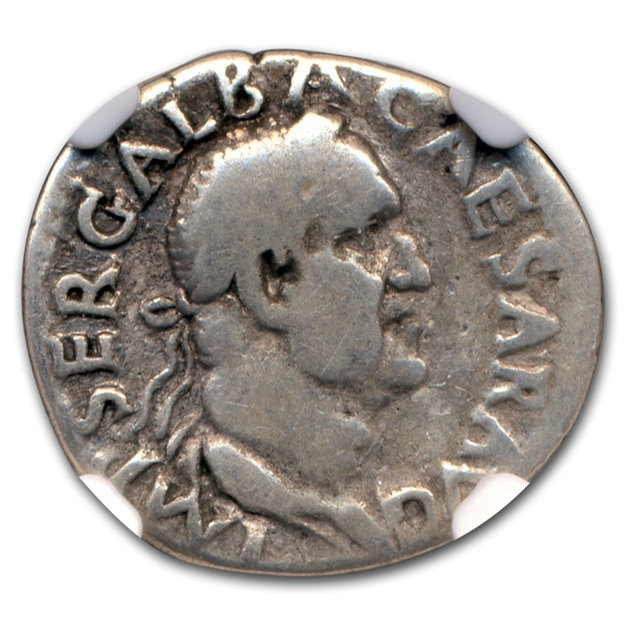 Roman Silver Denarius Emperor Galba (68-69 AD) Fine NGC