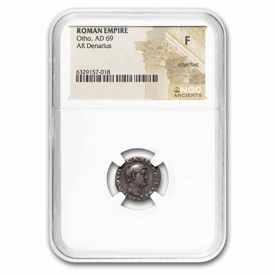 Roman Silver Denarius Emperor Otho (69 AD) Fine NGC