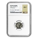 Roman Silver Denarius Emperor Trajan (98-117 AD) Ch-F NGC