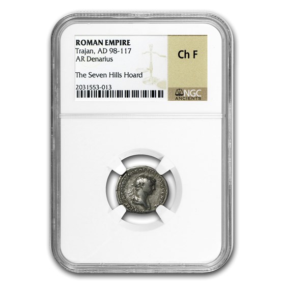 Roman Silver Denarius Emperor Trajan (98-117 AD) Ch-F NGC Roman Silver Denarius Emperor Trajan (98-117 AD) Ch-F NGC