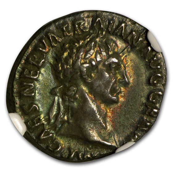 Roman Silver Denarius Emperor Trajan Ch XF NGC (98-117 AD) Roman Silver Denarius Emperor Trajan Ch XF NGC (98-117 AD)
