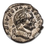 Roman Silver Denarius Emperor Vespasian (69-79 AD) Ch AU NGC