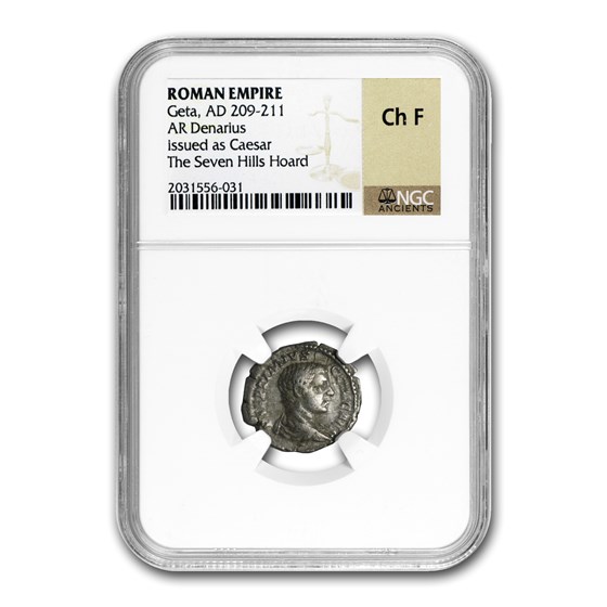 Roman Silver Denarius Geta as Caesar Ch-F NGC (209-211 AD) Roman Silver Denarius Geta as Caesar Ch-F NGC (209-211 AD)