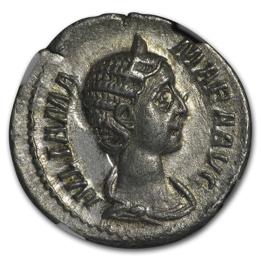 Roman Silver Denarius Julia Mamaea (222-235 AD) AU NGC