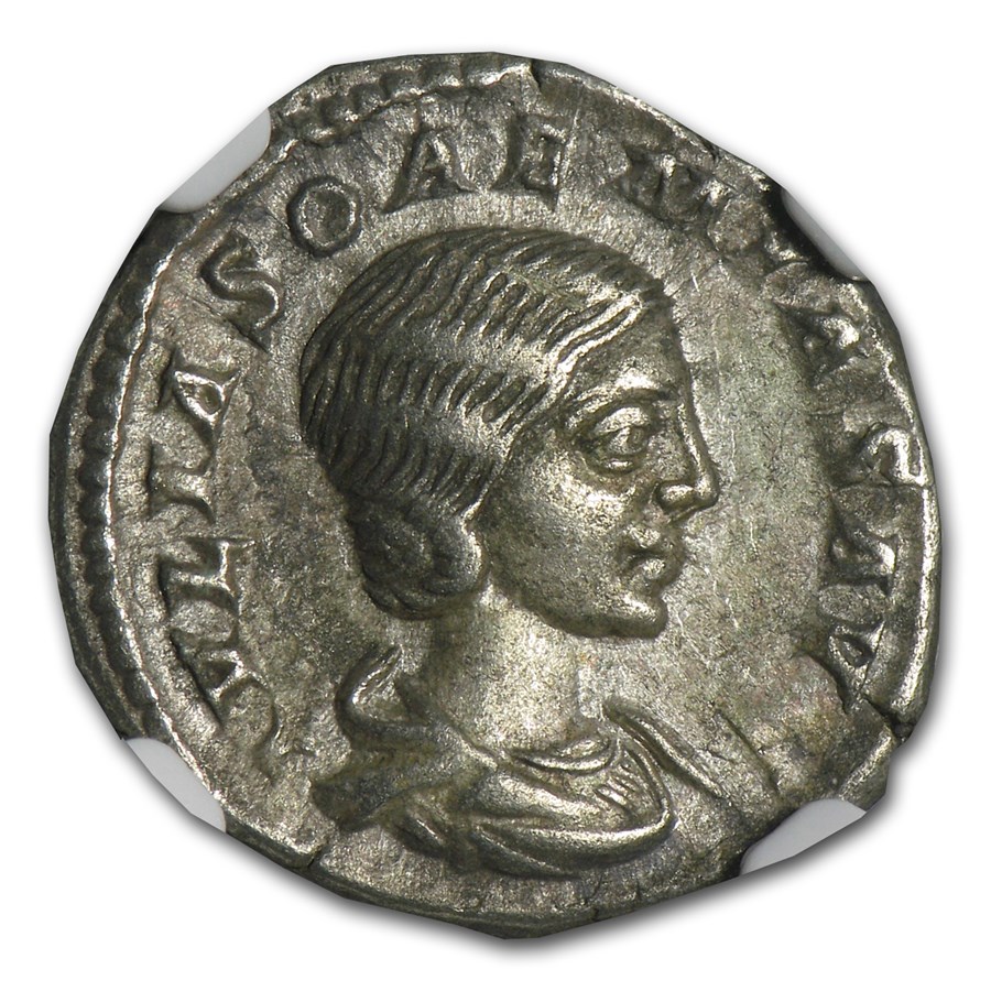 Roman Silver Denarius Julia Soaemias (218-222 AD) XF NGC