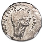 Roman Silver Denarius Julius Caesar (44 BC) XF NGC