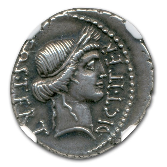Roman Silver Denarius Julius Caesar (d 44 BC) CH XF NGC Roman Silver Denarius Julius Caesar (d 44 BC) CH XF NGC