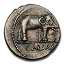 Roman Silver Denarius Julius Caesar Elephant (44 BC) Ch AU NGC