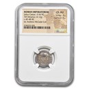 Roman Silver Denarius Julius Caesar Elephant (44 BC) Ch AU NGC