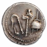 Roman Silver Denarius Julius Caesar Elephant (49-48 BC) Ch XF