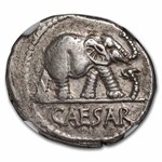 Roman Silver Denarius Julius Caesar Elephant (49-48 BC) XF NGC