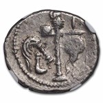 Roman Silver Denarius Julius Caesar Elephant (49-48 BC) XF NGC