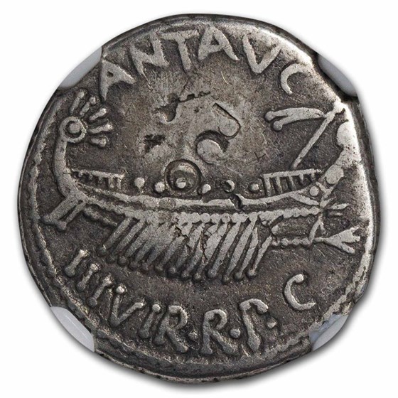 Buy Roman Silver Denarius Marc Antony Legion II (30 BC) Fine NGC APMEX