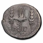 Roman Silver Denarius Marc Antony Legion IV (32-31 BC) VF