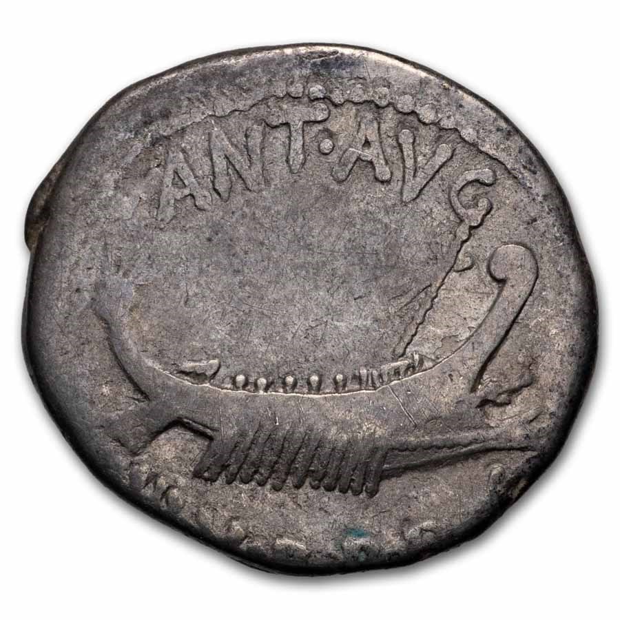 Roman Silver Denarius Marc Antony Legion IV (32-31 BC) VF