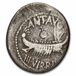 Roman Silver Denarius Marc Antony Legion VIII (30 BC) Ch Fine