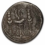 Roman Silver Denarius Marc Antony Legion VIII (30 BC) Ch Fine
