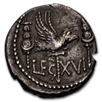 Roman Silver Denarius Marc Antony Legion XVI (30 BC) XF