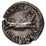 Roman Silver Denarius Marc Antony Legion XVI (30 BC) XF
