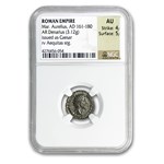 Roman Silver Denarius Marcus Aurelius (161-180 AD) AU NGC