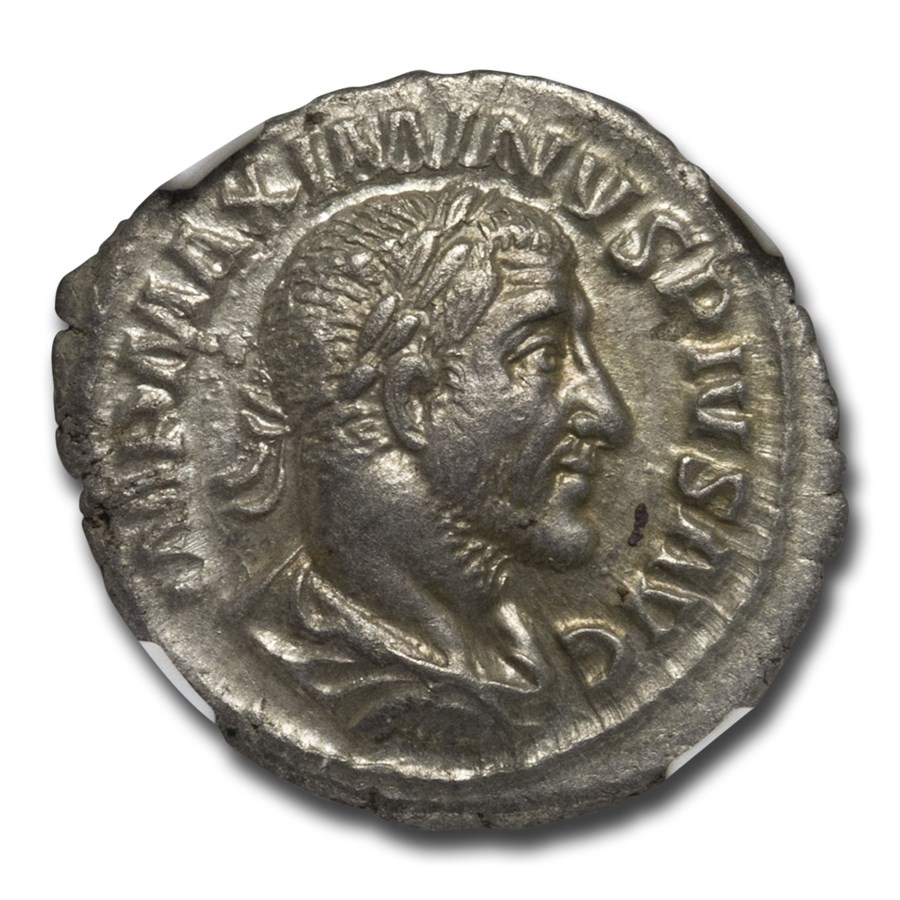 Roman Silver Denarius Maximinus I (235-238 AD) AU NGC RIC IV 14
