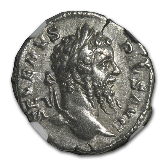 Roman Silver Denarius Septimius Severus (193-211 AD) CH XF NGC