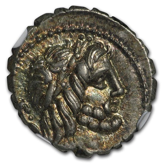 Roman Silver Denarius Serratus Q. Ant. Balbus (83 BC) CH AU NGC Roman Silver Denarius Serratus Q. Ant. Balbus (83 BC) CH AU NGC