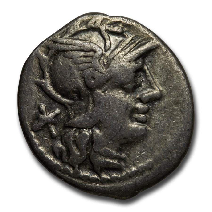 Roman Silver Denarius Ti. Min. C. f. Augurinus (134 BC) Fine