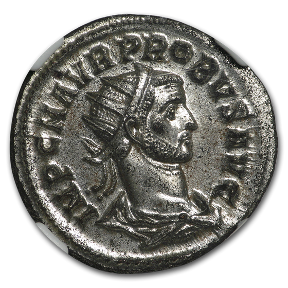 Roman Silvered Bi Aurelianianus Emp. Probus 276-282 AD Ch MS* NGC Roman Silvered Bi Aurelianianus Emp. Probus 276-282 AD Ch MS* NGC