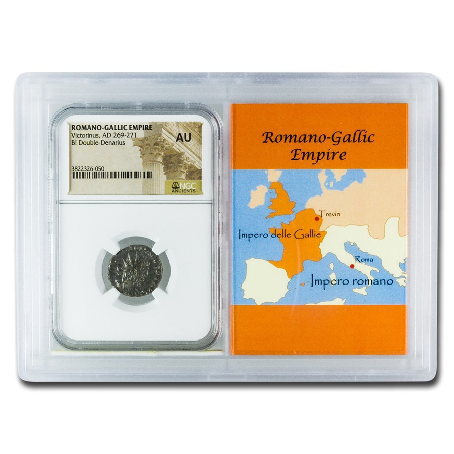 Romano-Gallic BI Dbl Denarius Victorinus 269-271 AD AU NGC Vault