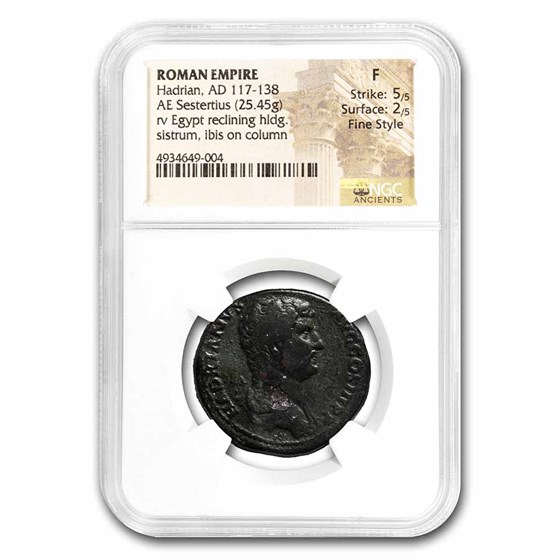 Rome AE Sestertius Hadrian (117-138 AD) Fine NGC (RIC II.3 1594) Rome AE Sestertius Hadrian (117-138 AD) Fine NGC (RIC II.3 1594)
