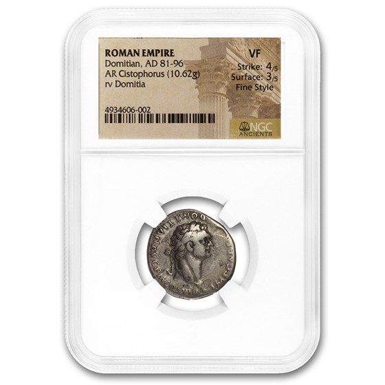 Rome AR Cistophorus Emp Domitian (81-96 AD) VF NGC (Fine Style) Rome AR Cistophorus Emp Domitian (81-96 AD) VF NGC (Fine Style)
