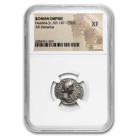 Rome AR Denarius Faustina Jr. 147-75/6 AD XF NGC (Random Coin) Rome AR Denarius Faustina Jr. 147-75/6 AD XF NGC (Random Coin)