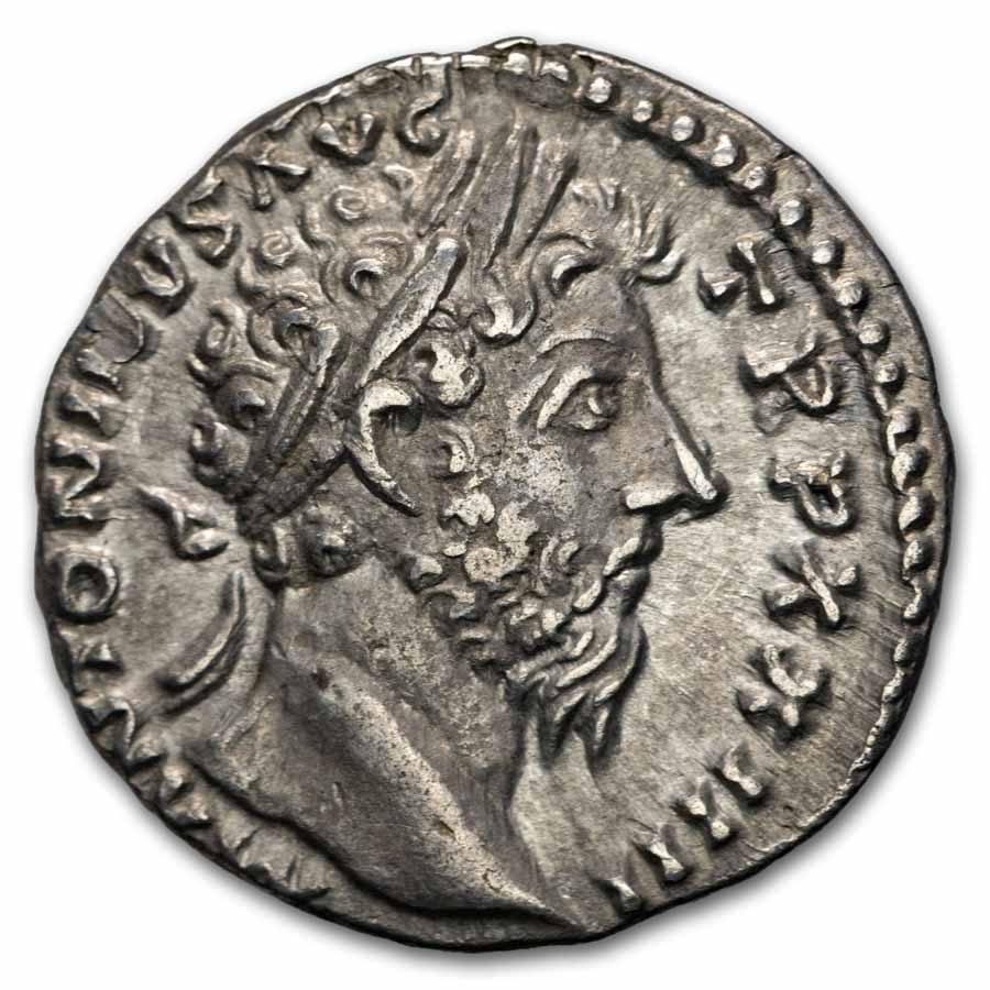 Rome AR Denarius Marcus Aurelius (161-180 AD) Ch XF (RIC 215)