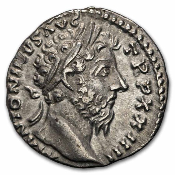 Rome AR Denarius Marcus Aurelius (161-180 AD) Ch XF (RIC 215)