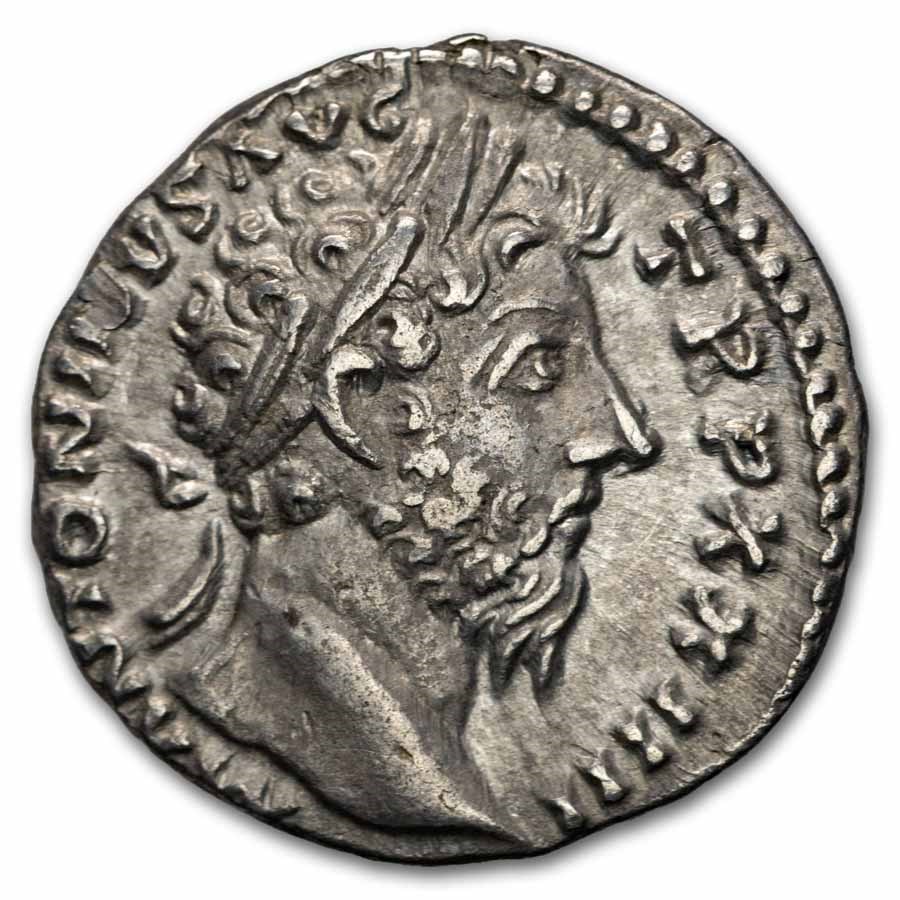 Rome AR Denarius Marcus Aurelius (161-180 AD) Ch XF (RIC 215)