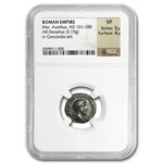 Rome AR Denarius Marcus Aurelius 161-180 AD VF NGC (Random Coin)