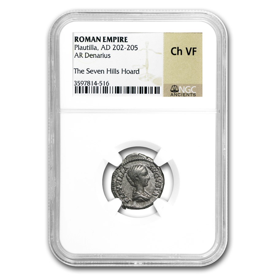 Rome AR Denarius Plautilla (202-205 AD) VF NGC (Random Coin)