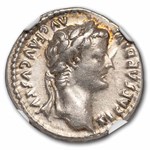 Rome AR Denarius Tiberius 14-37 AD Ch VF NGC (4/3, Tribute Penny)