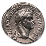Rome AR Denarius Tiberius 14-37 AD Ch VF NGC (5/3, Tribute Penny)