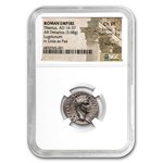 Rome AR Denarius Tiberius 14-37 AD Ch VF NGC (5/3, Tribute Penny)