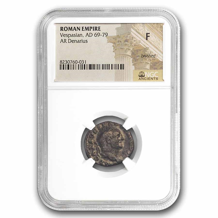Rome AR Denarius Vespasian (69-79 AD) Fine NGC Judaea Capta