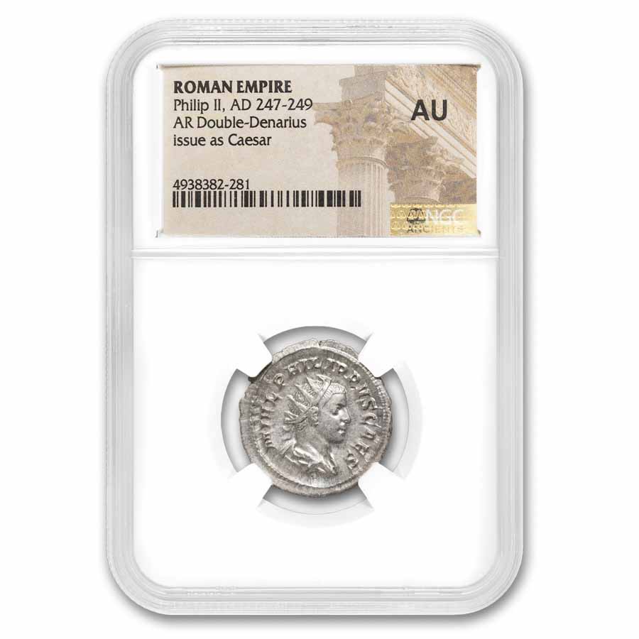 Rome AR Double Denarius Philip II (247-249 AD) AU NGC (Random)