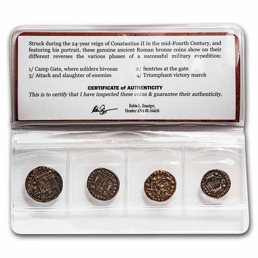 Rome at War: 4 Coin Collection Constantius II (337-361 AD)
