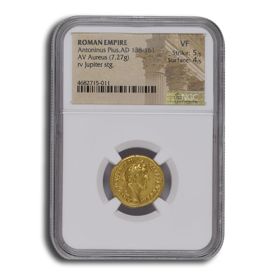 Rome AV Aureus Antoninus Pius (138-161 AD) VF NGC (RIC III 72a) Rome AV Aureus Antoninus Pius (138-161 AD) VF NGC (RIC III 72a)