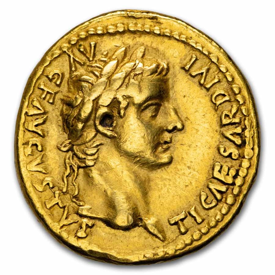 Rome AV Aureus Emp Tiberius (14-37 AD) XF (Tribute Penny)