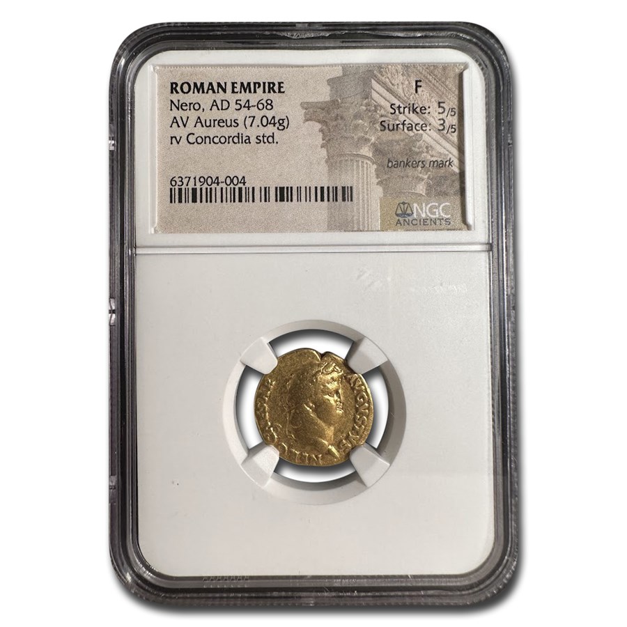 Rome AV Aureus Emperor Nero (54-68 AD) Fine NGC (RIC I 48)