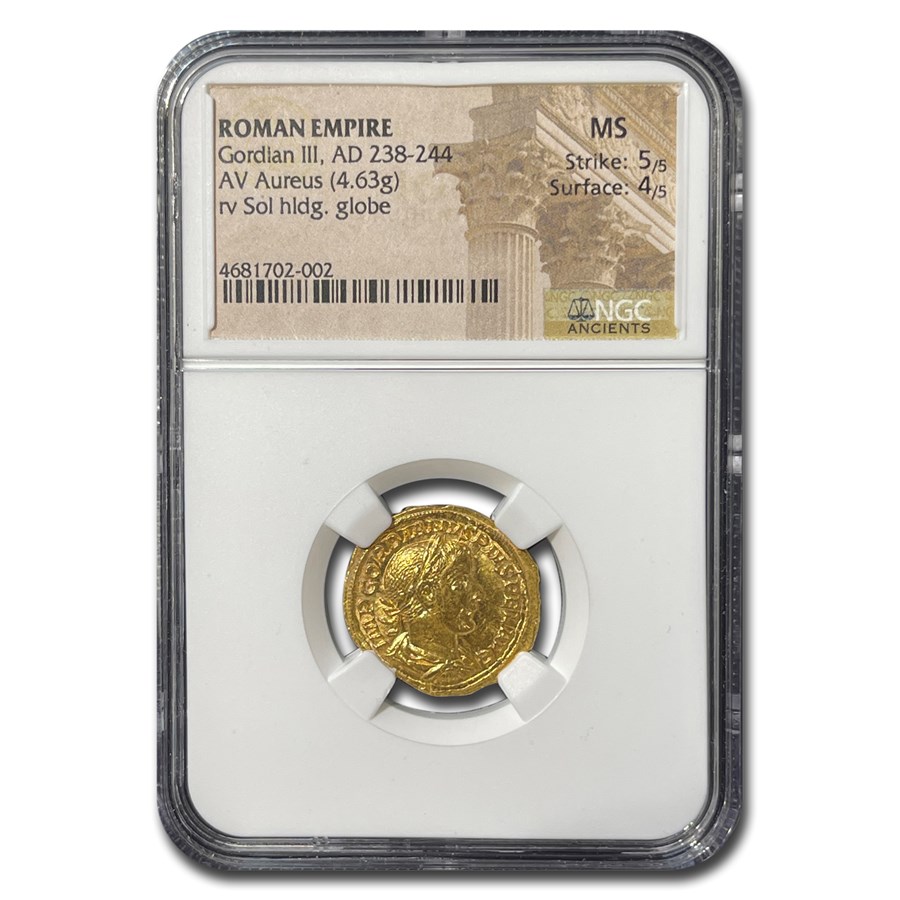 Rome AV Aureus Gordian III (238-244 AD) MS NGC (RIC I 97)