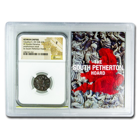 Rome BI Dbl Denarius Claudius II Fine NGC (Petherton Hoard Vault) Rome BI Dbl Denarius Claudius II Fine NGC (Petherton Hoard Vault)