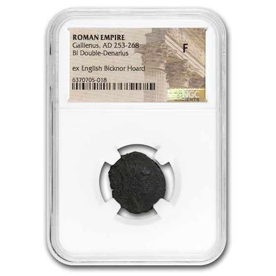 Rome BI Dbl Denarius Gallienus 253-268 AD Fine NGC Bicknor Hoard Rome BI Dbl Denarius Gallienus 253-268 AD Fine NGC Bicknor Hoard